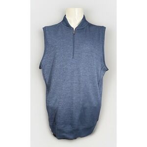 Under Armor Mens Size XL Loose 1/4 Zip Sleeveless Pullover Vest Navy Blue NWT